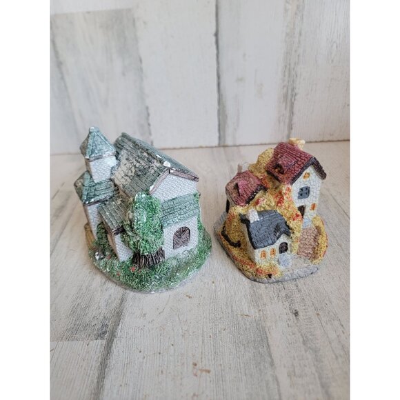 Vintage cobblestone house grass home village accessory xmas set - Picture 3 of 5